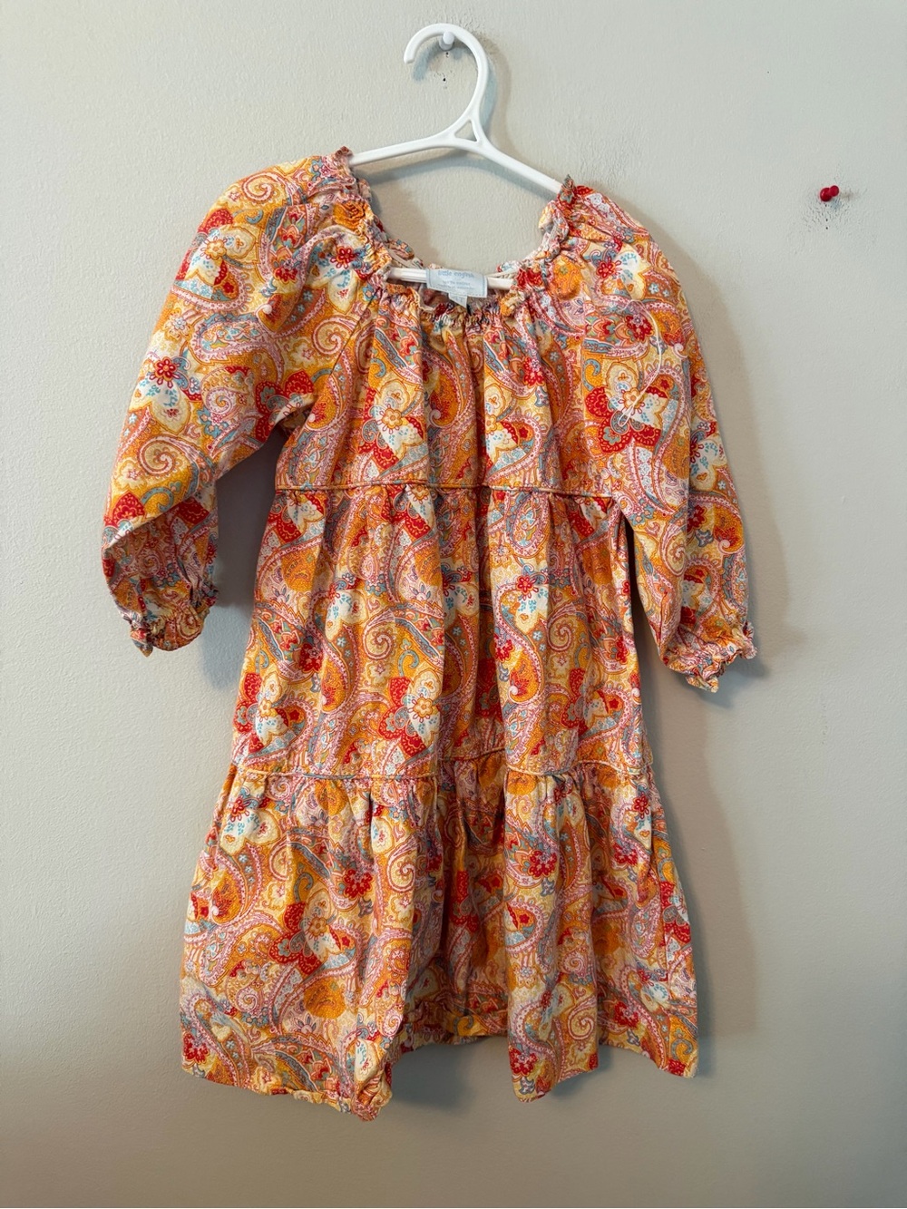 Little English Yellow Paisley Tiered Dress